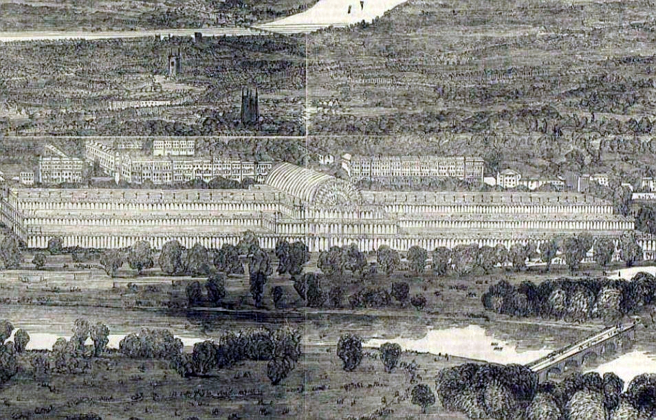 birds eye view of crystal palace